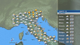 Le previsioni meteo di sabato 19 dicembre