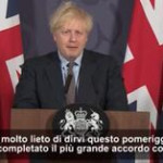Accordo su Brexit, Boris Johnson: “Riprendiamo il controllo delle nostre leggi e del nostro destino”