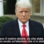 Usa, Trump ai sostenitori: “Elezioni rubate ma andate a casa”