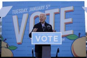 Joe Biden stumps for senators Ossoff and Warnock in Atlanta, Georgia