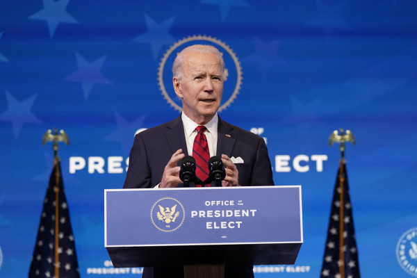 Usa, il presidente eletto Joe Biden in conferenza stampa al teatro The Queen a Wilmington