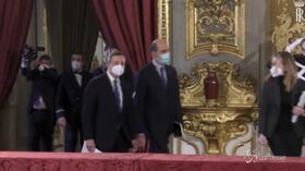 Mario Draghi parla al Quirinale