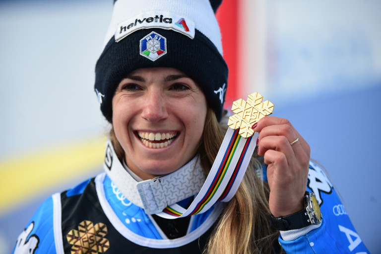 Marta Bassino, medaglia oro. Cortina d'Ampezzo