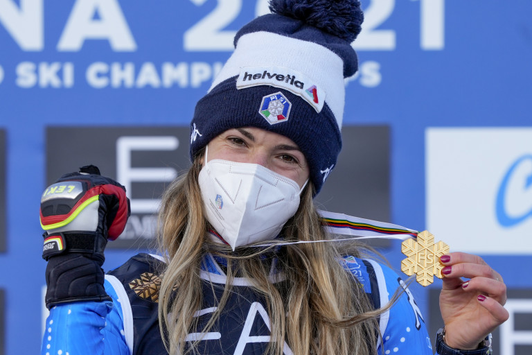 Marta Bassino, medaglia oro. Cortina d'Ampezzo