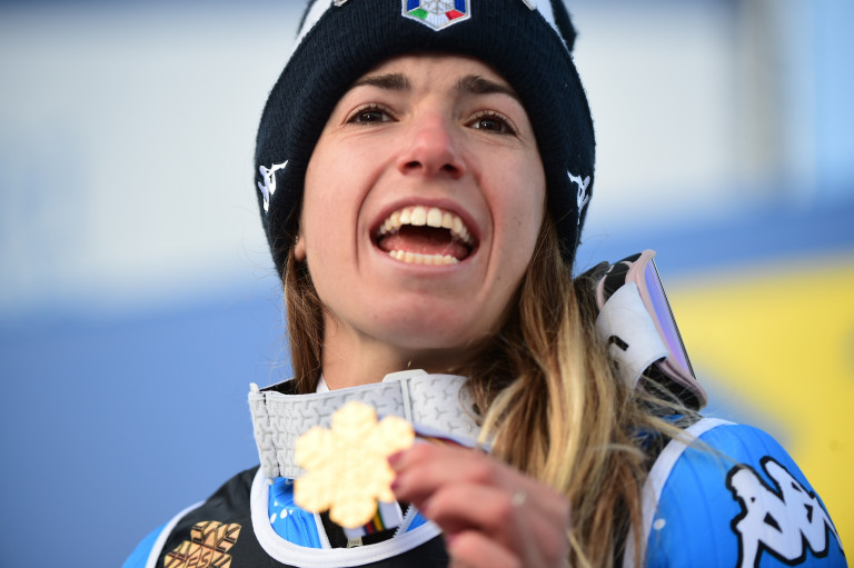 Marta Bassino, medaglia oro. Cortina d'Ampezzo