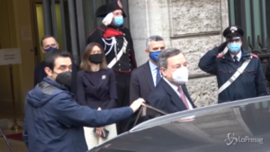 L'arrivo di Draghi in Senato