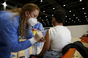 Inaugurazione del centro vaccini anti Covid 19 nella Nuvola di Fuksas all’Eur