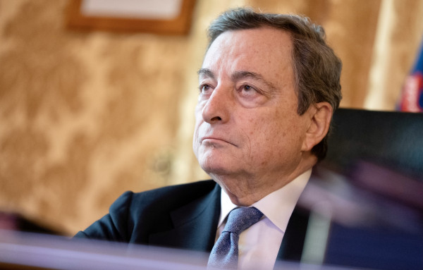 Mario Draghi partecipa alla videoconferenza dei membri del Consiglio europeo