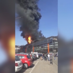 Torino, incendio all’ex centro direzionale Fiat: il momento dello scoppio