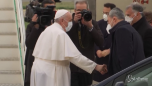 Papa Francesco partito da Fiumicino per Baghdad