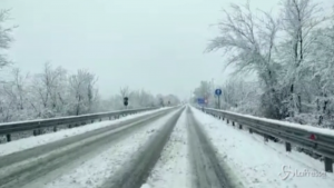 Neve di marzo in provincia dell'Aquila