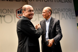 Zingaretti a Milano con Enrico Letta