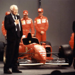 Giovanni Agnelli con il pilota Michael Schumacher e Jean Tod