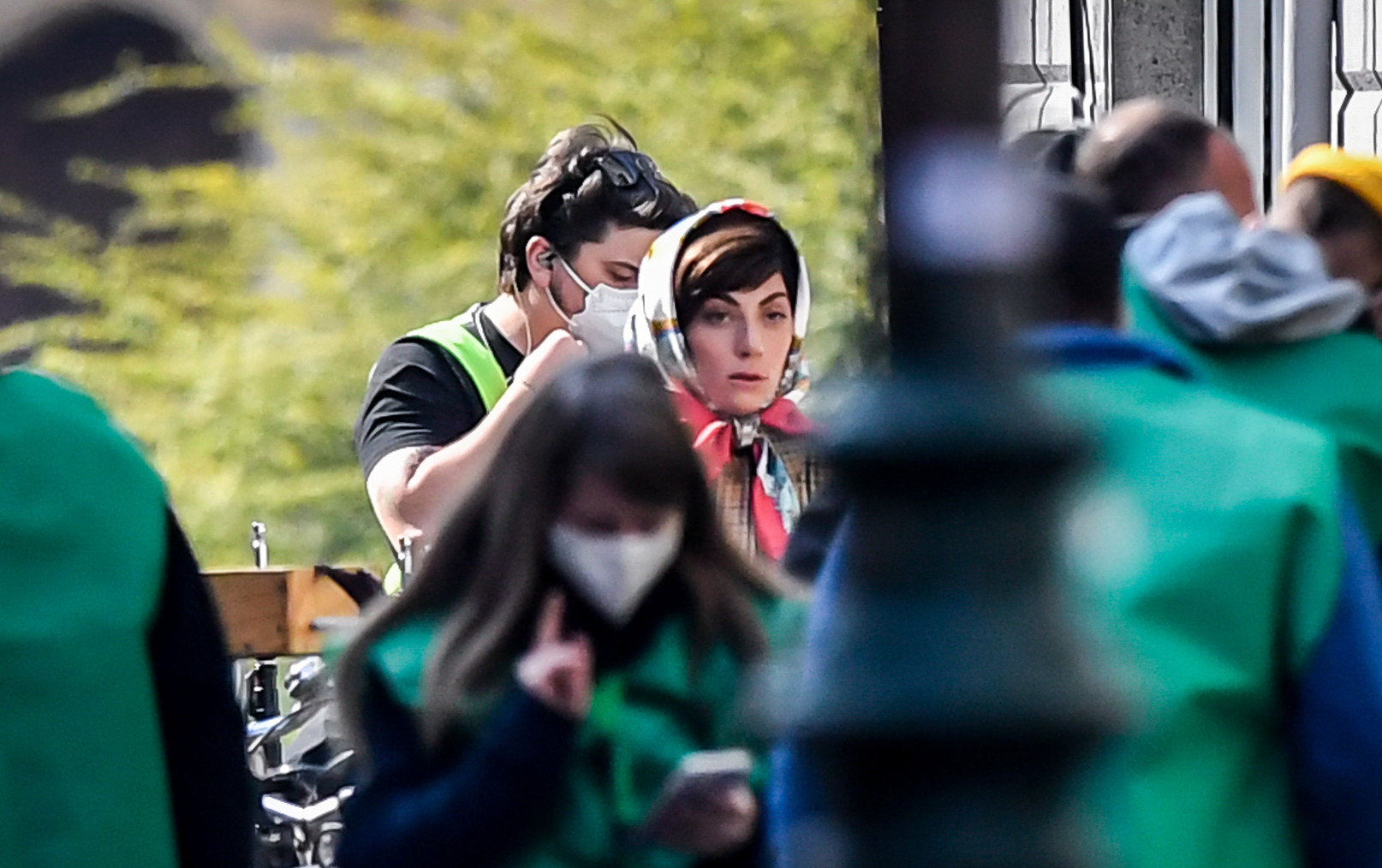 Lady Gaga a Milano sul set del film Gucci