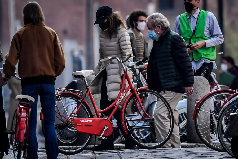 Lady Gaga a Milano sul set del film Gucci