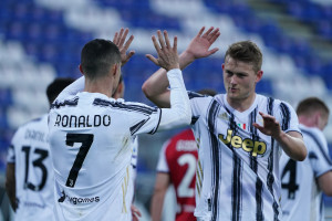 Esultanza di Cristiano Ronaldo. Cagliari vs Juventus - Serie A TIM 2020/2021