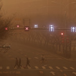 Cina: Pechino smog e tempesta di sabbia