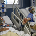 Rosina e Giuseppe , marito e moglie si incontrano durante il ricovero