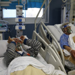 Rosina e Giuseppe , marito e moglie si incontrano durante il ricovero