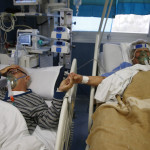 Rosina e Giuseppe , marito e moglie si incontrano durante il ricovero