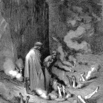 Dante, guidato da Virgilio, nel terzo golfo dell’ottavo cerchio