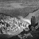 Dante e Virgilio guardano le anime in tormento nell'Inferno
