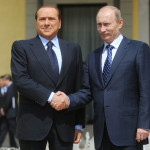 Vladimir Putin con il presidente del Consigllio Silvio Berlusconi