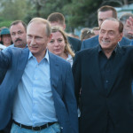 Vladimir Putin con il presidente del Consigllio Silvio Berlusconi