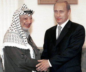 Yasser Arafat Leader della Palestina Incontra Vladimir Putin al Cremlino