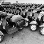 Modelli Piaggio Vespa. Esposizione allo stabilimento di Pontedera a Pisa