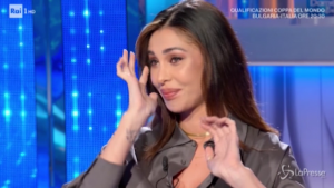 Belén Rodriguez si commuove a Domenica In