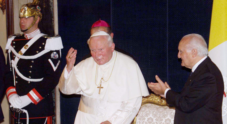 Giovanni Paolo II incontra Oscar Luigi Scalfaro