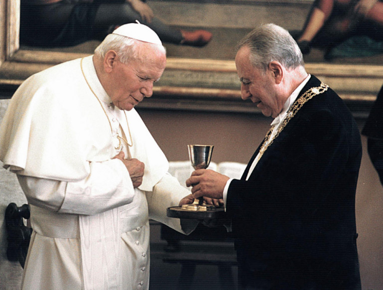 Karol Wojtyla. Papa Giovanni Paolo II con Carlo Azeglio Ciampi
