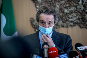 Punto Stampa di Attilio Fontana su situazione vaccini contro il covid 19 in Lombardia