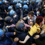 Maninfestazione dei ristoratori e partite iva Nella foto : momenti di tensione