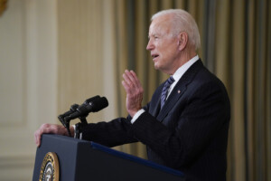 Conferenza stampa del presidente Joe Biden su vaccinazioni Covid 19