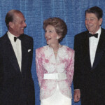 Filippo Duca di Edimburgo con Ronald Reagan e Nancy Reagan