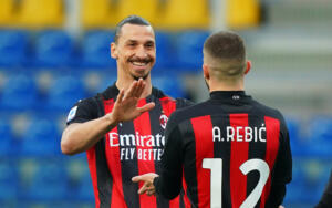 Ante Rebic esultanza dopo gol 0-1 Zlatan Ibrahimovic