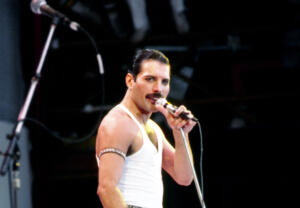Freddie Mercury, durante il concerto Live Aid