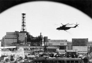 Chernobyl. il lavoro di decontaminazione di un elicottero