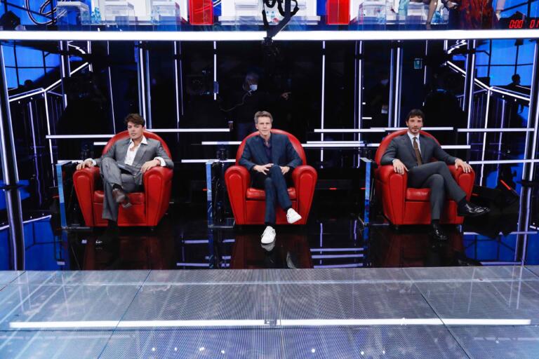 I giudici di Amici: Stash, Emanuele Filiberto e Stefano De Martino,