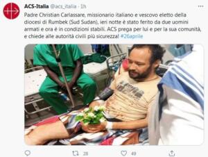 agguato a vescovo italiano: ferito ma fuori pericolo