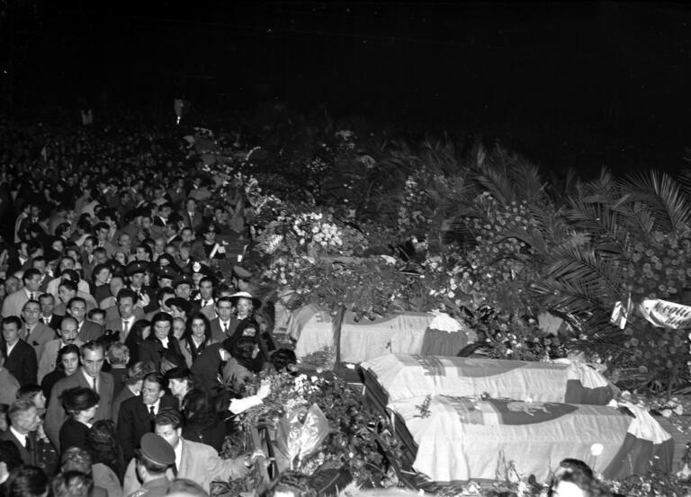 Funerale dei giocatori del Torino morti nella tragedia di Superga.