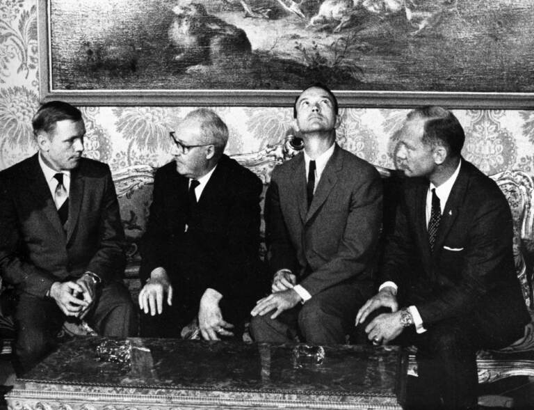 Nell Armstrong, E. Aldrin e Michael Collins.