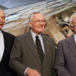 Michael Collins, Neil Armstrong e Edwin Aldrin.