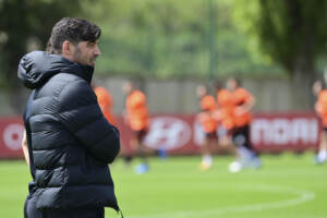 Europa League, sessione di allenamento dell'AS Roma a Trigoria