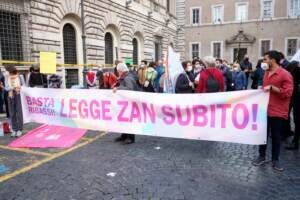 Roma, Manifestazione a sostegno del progetto di legge Zan