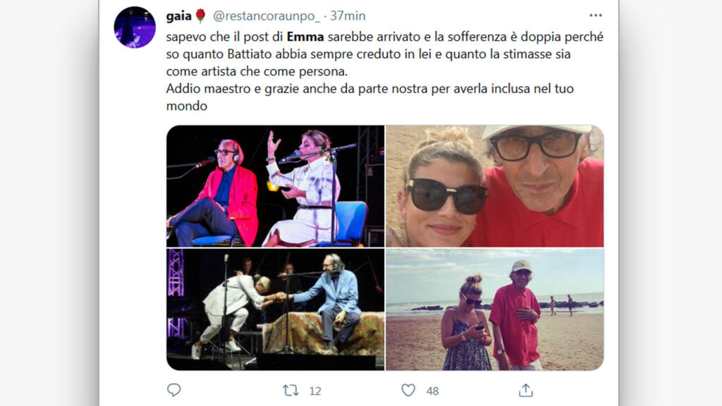 Galleria foto 'Franco Battiato, il saluto dei social al cantautore siciliano' - foto 4