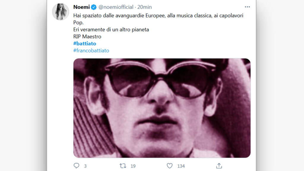 Galleria foto 'Franco Battiato, il saluto dei social al cantautore siciliano' - foto 8