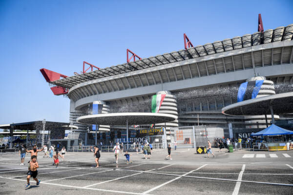 Festa della Curva Nord dell' Inter presso il piazzale dello Stadio San Siro